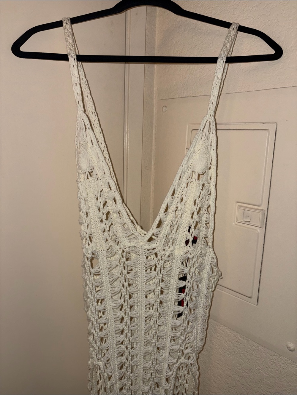 NWT Misspap Cream Crochet Strappy Maxi Dress Cover Up XL